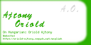 ajtony oriold business card